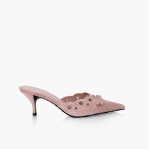 B2 Pink Suede Stud Detail Mules